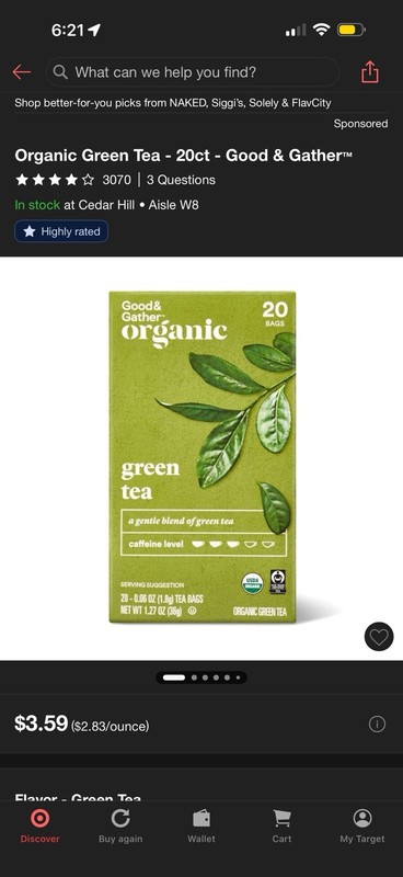 GOOD & GATHER ORGANIC GREEN TEA 20 BAG BOX Lot Of 5 Cases Of 6 Boxes Total Of 30 gallery