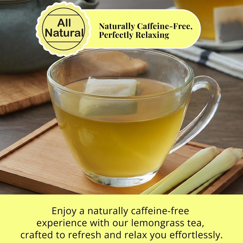 75 Lemongrass Tea Bags, Pure Lemongrass Tea, Detox & Relax, Caffeine-Free gallery