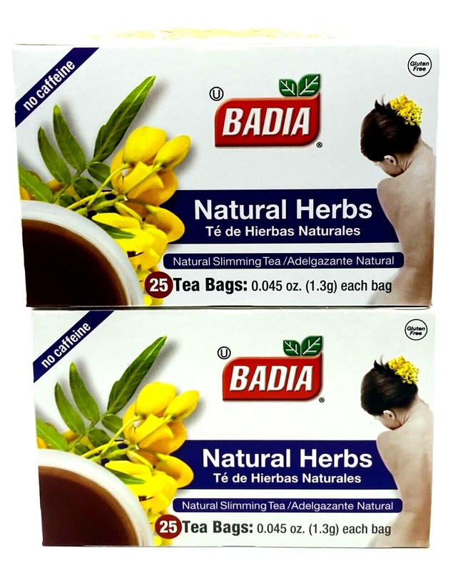Badia Natural Herbs Slimming Tea – 2 Boxes of 25 Bags Herbal Wellness Blend