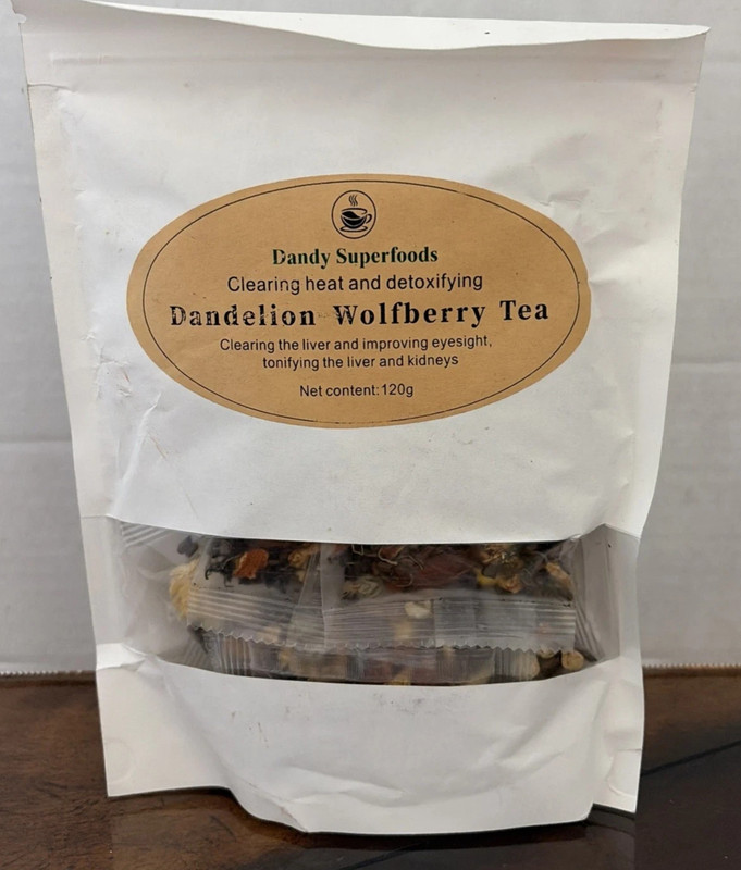 Dandelion Wolfberry Tea Bags, Organic Kidneys & Liver Tea 120g/Pack Exp 9-13-26