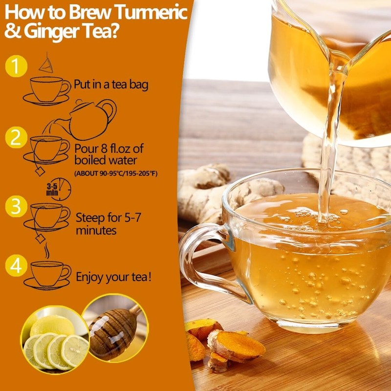 120 Count Turmeric Ginger Cinnamon Tea Bags, 100% Natural, Caffeine Free gallery