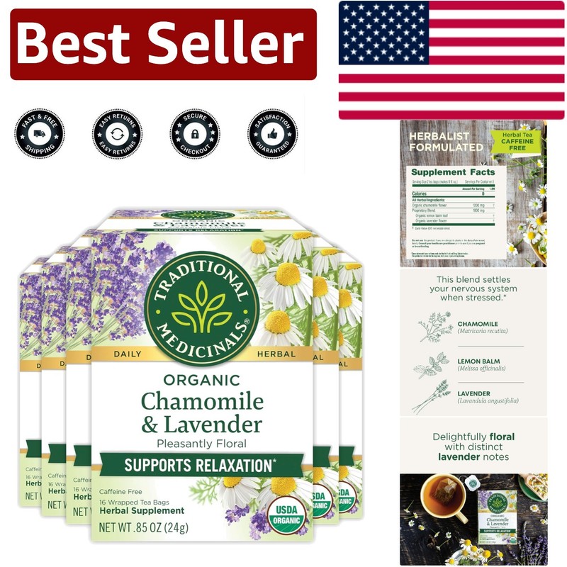 96 Count Chamomile & Lavender Tea Bags – Aromatherapy for Stress Relief