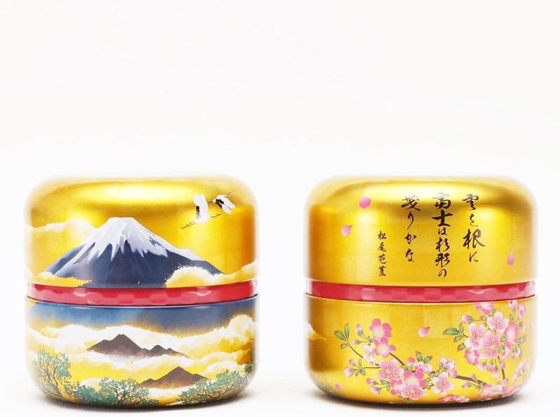 Japanese Premium Green Tea Gift Set Fuji Golden Cans (70g x 2)