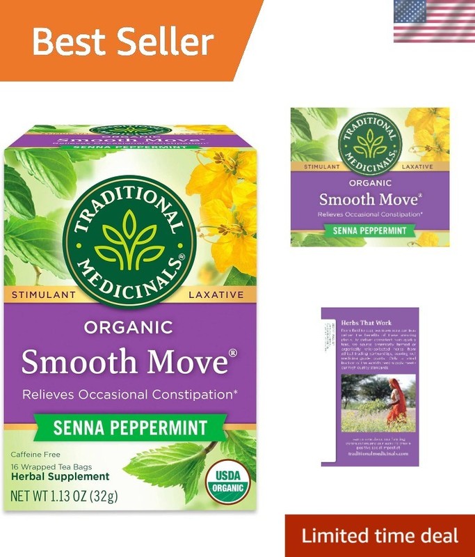 Smooth Move Tea – 16 Organic Peppermint Bags for Digestive Support & Relaxation