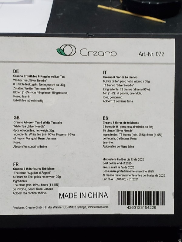 Creano Flowering Tea Mix - Blooming Tea in Elegant Gift Box 6 different Box may gallery