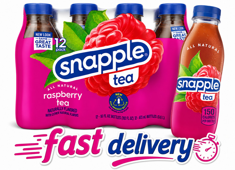 Snapple, Raspberry Tea, 16 Fl Oz, 12 Pack
