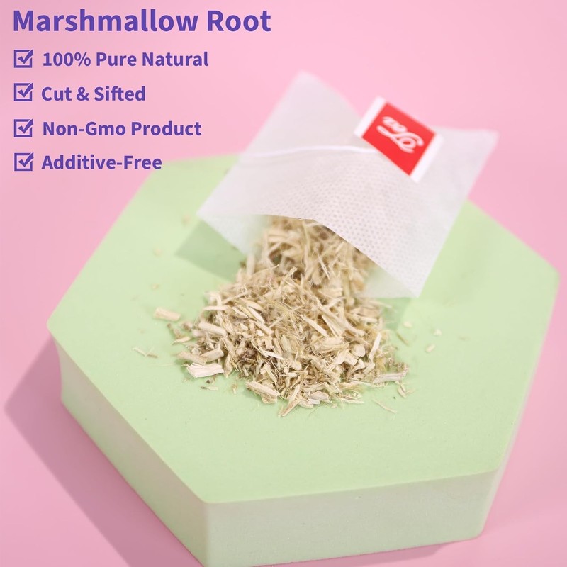 Marshmallow Root Tea Bags - 40 Count | Caffeine-Free Herbal Remedy gallery