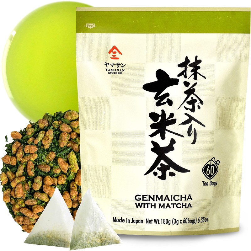 Genmaicha Green Tea with Matcha, roasted brown rice tea, Low caffeine, Japane…
