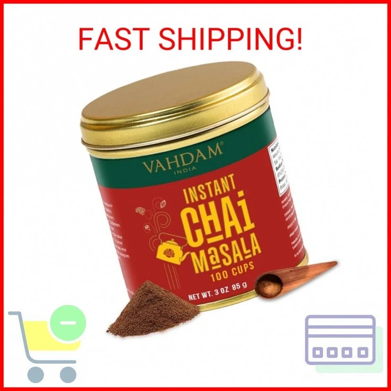 VAHDAM Instant Chai Tea (3oz/85g) – Traditional Masala Chai | Makes 100 Cups | N