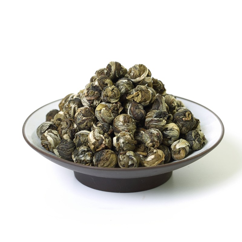 GOARTEA 100g Supreme Jasmine Dragon Pearl Loose Leaf Chinese Green Tea Hand Roll