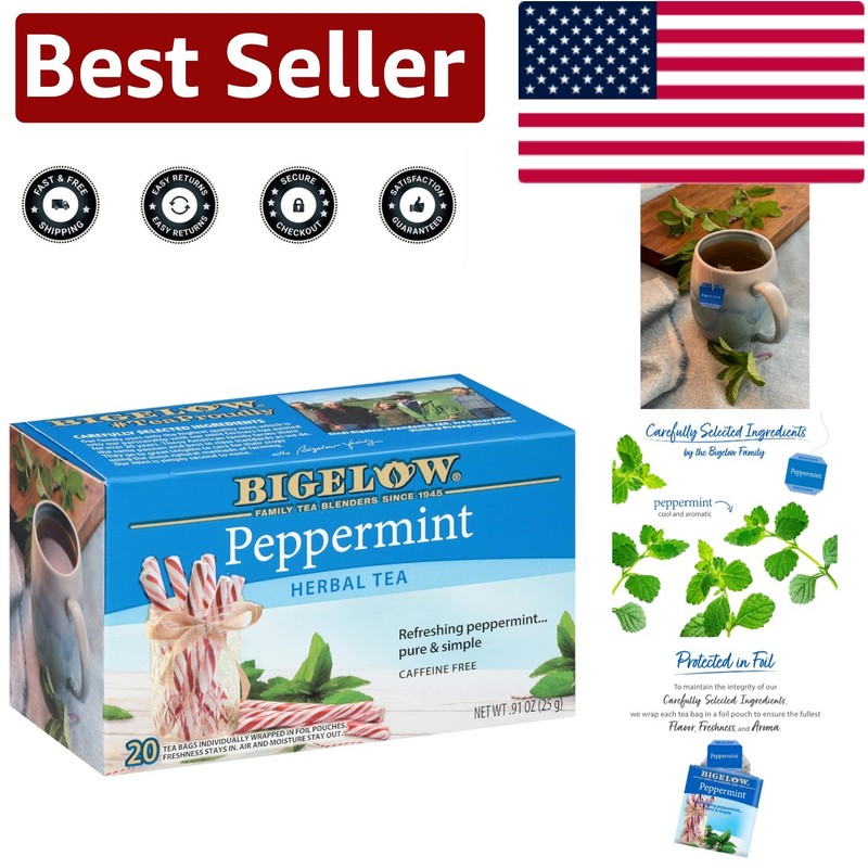 Soothing Bigelow Peppermint Herbal Tea, 120 Total Bags – Perfect for Anytime