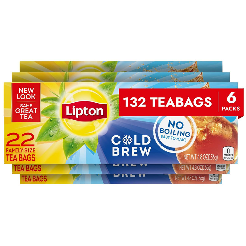 Cold Brew Iced Tea Bags, Family Size Zero Calories, Easy-To-Make with No Boiling