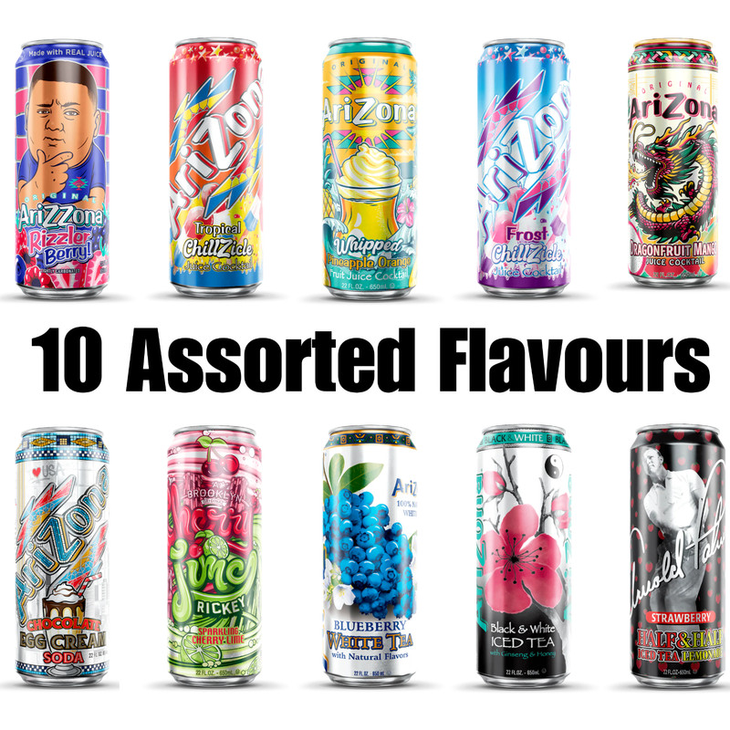 Arizona Iced Tea 22oz Cans Assorted Flavors 10 Pack – Drink Variety