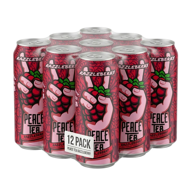Peace Tea Razzleberry Iced Tea 16 fl oz Cans – 12 Pack Case Raspberry New