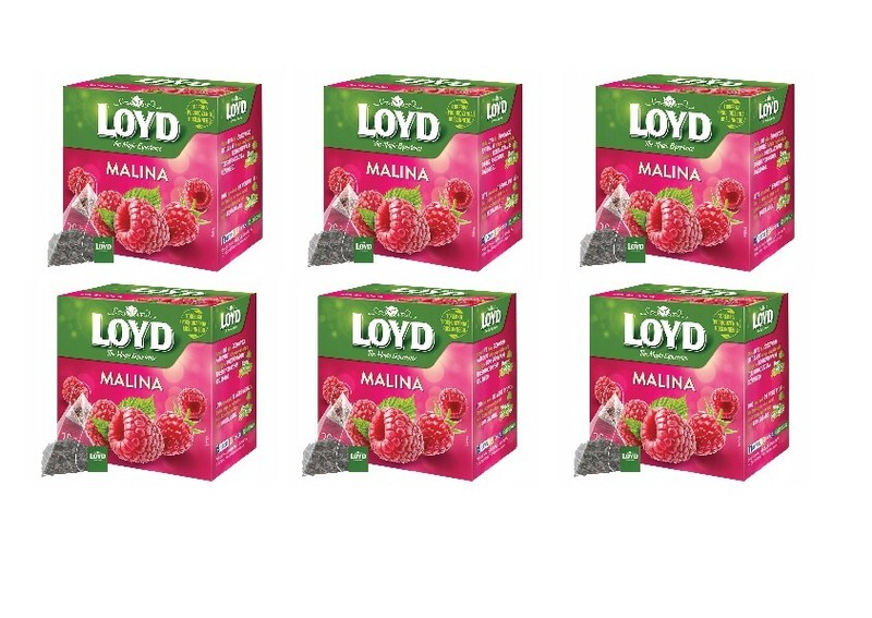 6x LOYD Raspberry Flavored Fruit Tea Silk Pyramid Bags 20 Pcs