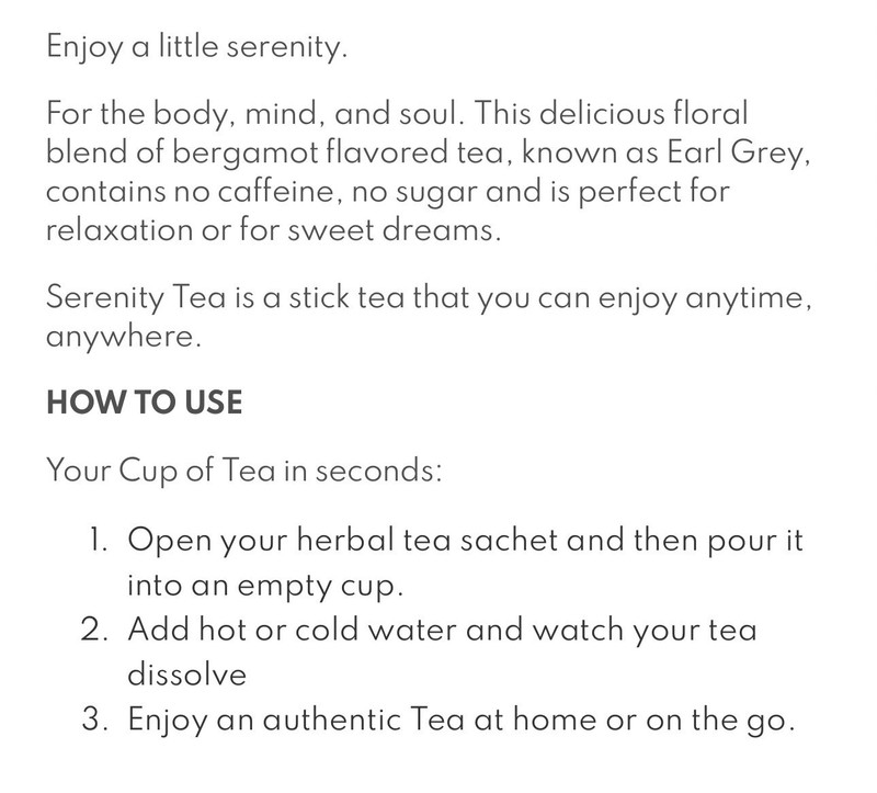 Nutriplus Serenity Earl Grey Flavored Instant Tea -No Caffeine Unsweetened Tea gallery