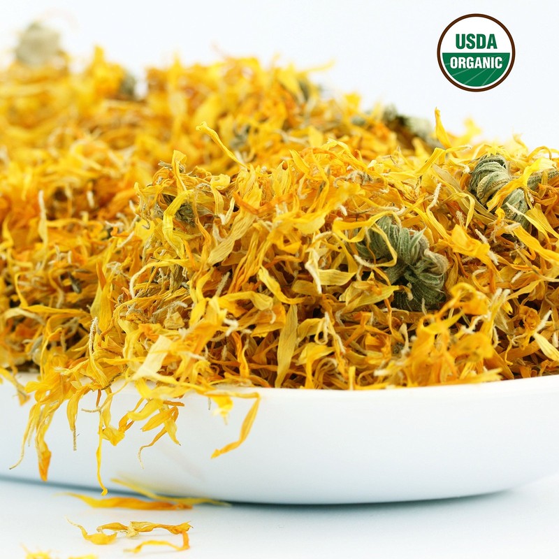 Calendula Tea 1LB 16Oz 100 CERTIFIED Organic Whole Flower Herbal Tea Calendul... gallery