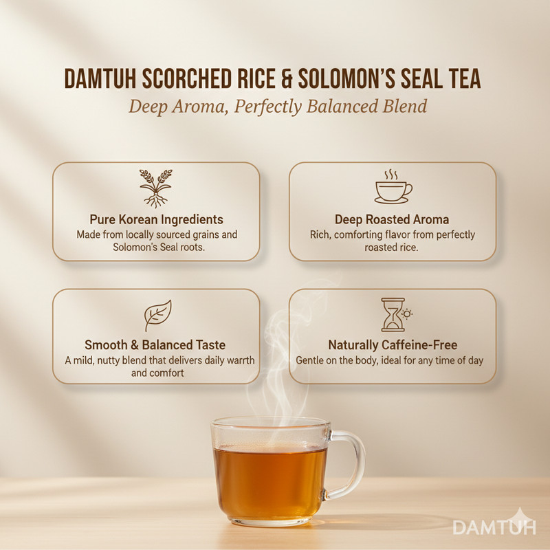 Damtuh Korean Roasted Rice & Solomon's Seal Tea 누룽지 둥굴래차 Traditional Herbal Tea gallery