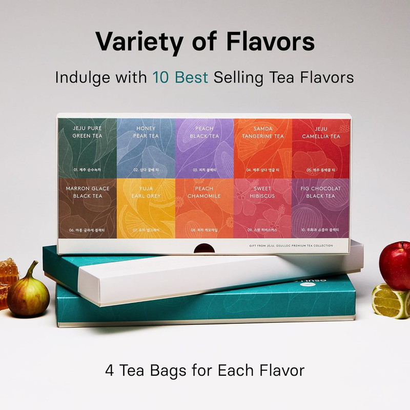 Premium Tea Collection (40 Count, 10 Flavors X 4 Ea), Assorted Tea Bag Sampler, gallery
