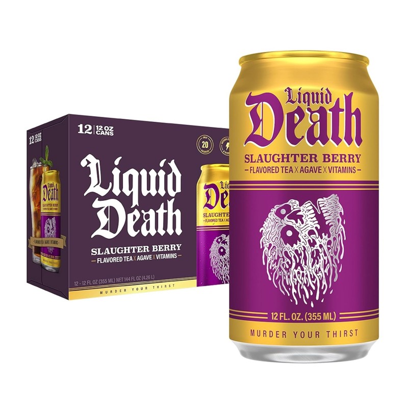 Less Sugar Slaughter Berry Iced Tea with Caffeine and B Vitamins, 12 Fl Oz x12