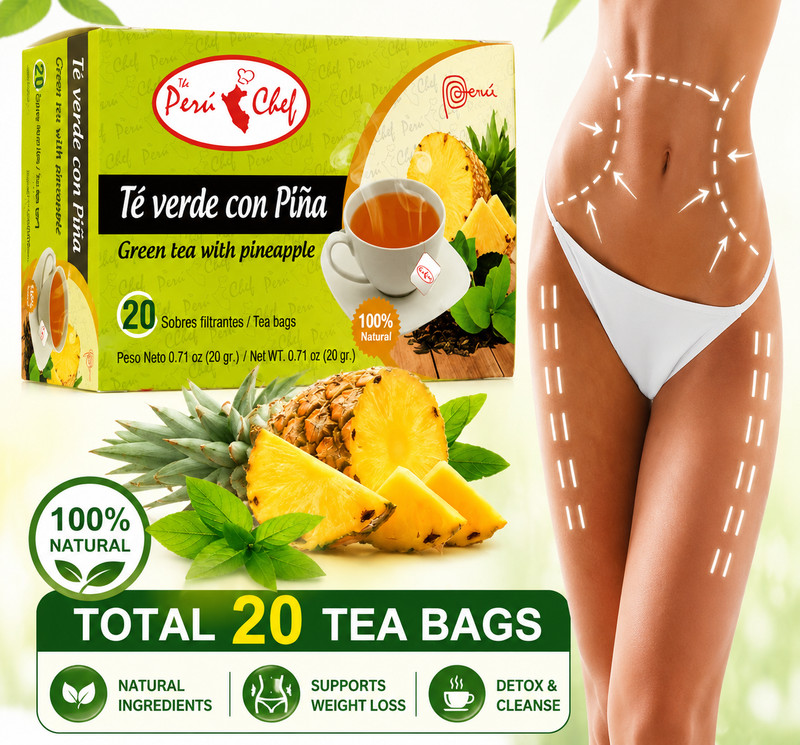 Pineapple Green Tea 20 Boxes Pack | 400 Total Tea Bags | Natural Green Tea with gallery