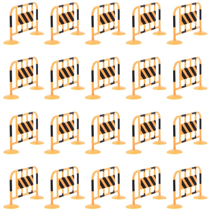20 Pcs Early Education Toy Traffic Sign Posts Road Barrier Miniatures