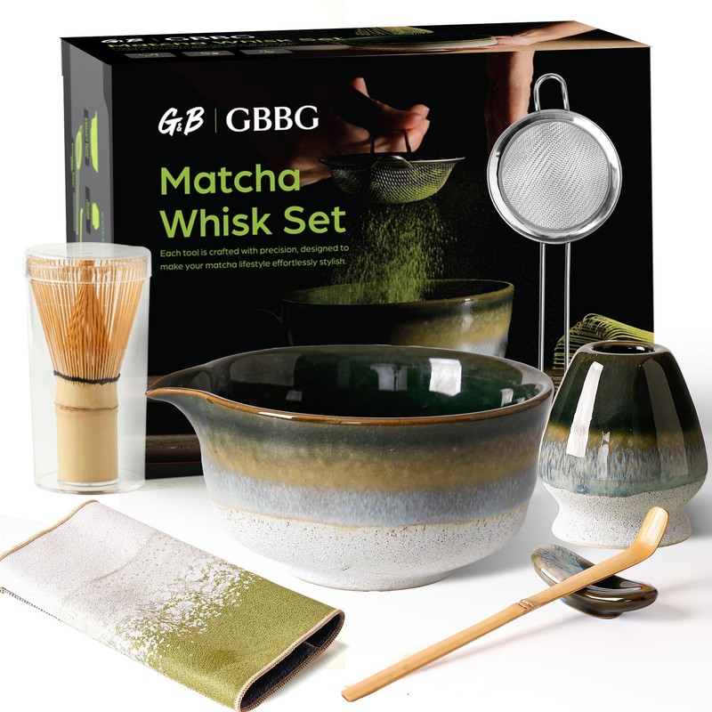 Matcha Whisk Set, Ceramic Matcha Kit Desert Style, Matcha Whisk and Bowl, Sco…