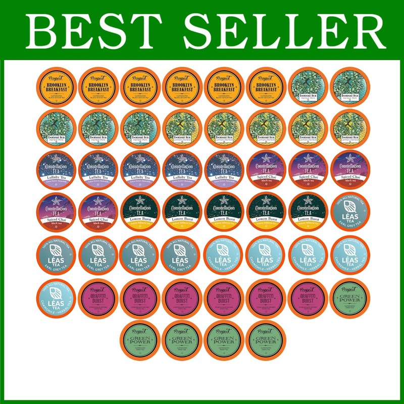 Tea Sampler Pods Variety Pack – 52 Count Assortment