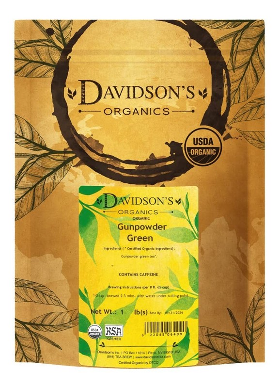 Davidson’s Organics, Gunpowder Green, Loose Leaf 1 Pound (Pack of 1), Green