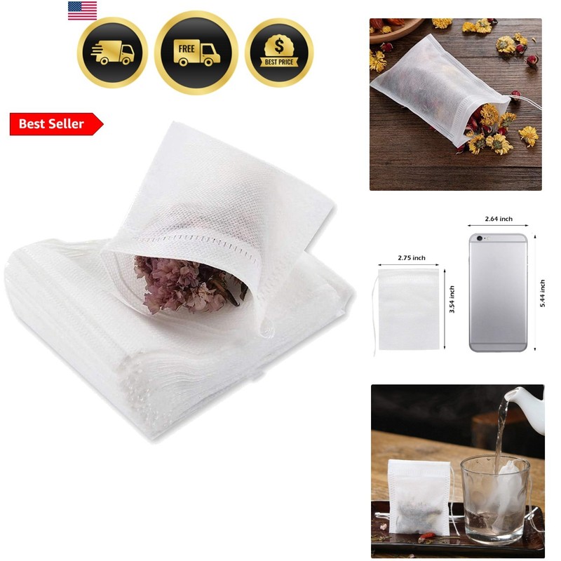 400 Pcs Tea Filter Bags Disposable Empty Tea Bags Drawstring Seal Tea Infuser...