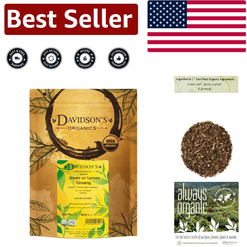 Sustainably Farmed Green Tea with Lemon Ginseng – 16 Ounce for Daily Rituals