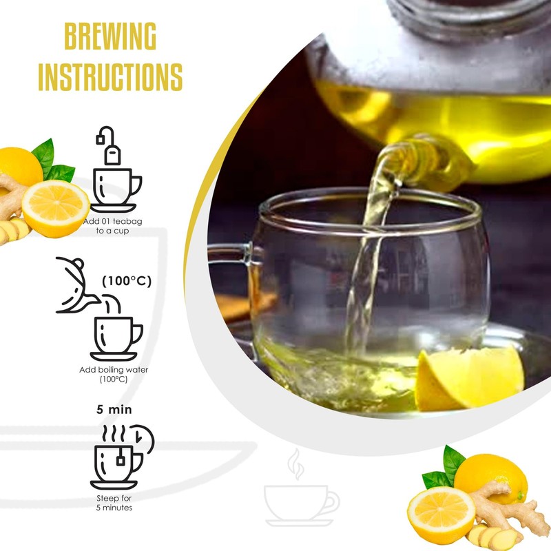 Premium Lemon & Ginger Tea |100 Count Tea Bags | USDA Organic & Kosher Certif... gallery