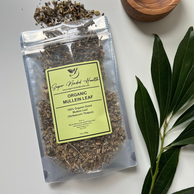 Mullein Leaf 100% Pure Organic Dried Cut and Sifted (Verbascum Thapus)