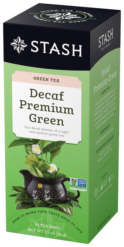 Stash Tea Decaf Premium Green - Decaf, Non-GMO 30 Count (Pack of 6)