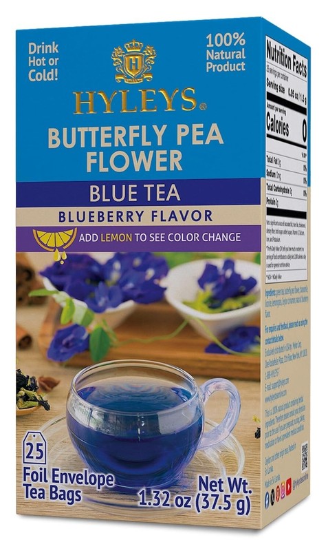 Hyleys Butterfly Pea Flower Tea – Blue Tea with Natural Blueberry Flavor – 25 TB gallery