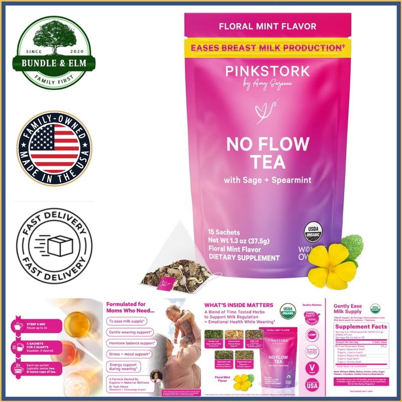 No Flow Tea to Decrease Milk Production, 15 Sachets, Natural Ingredients