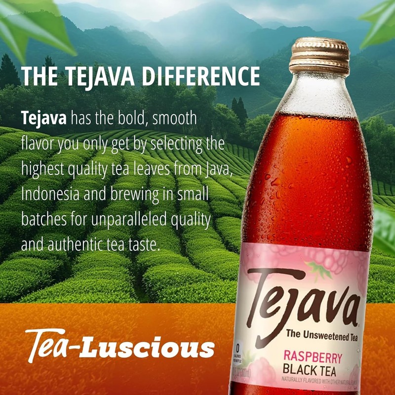 Refreshing Raspberry Black Iced Tea 4 Pack 12oz Glass Bottles No Preservatives gallery
