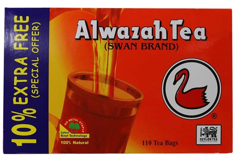 Alwazah Arabic Tea 100% Pure Ceylon 110 bags pack of 2 Total of 220 Tea Bags