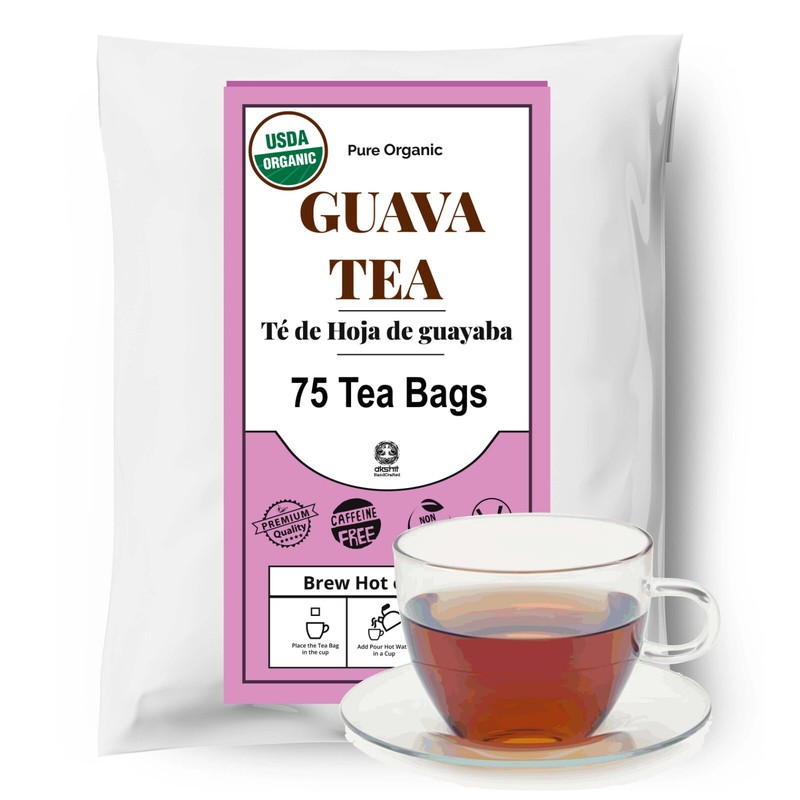 Organico Te Guayaba, Dried Guava Leaves, Hoja De Guayaba, Weight loss Tea 75Bags