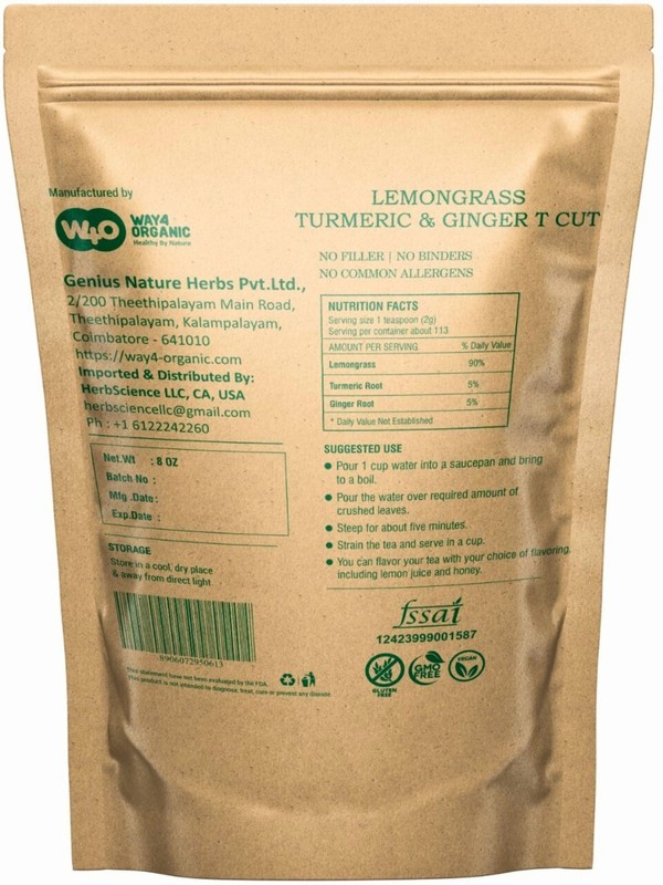 Lemongrass Herbal Tea: Turmeric & Ginger, Caffeine-Free (8-ounce)(2 Pack) gallery