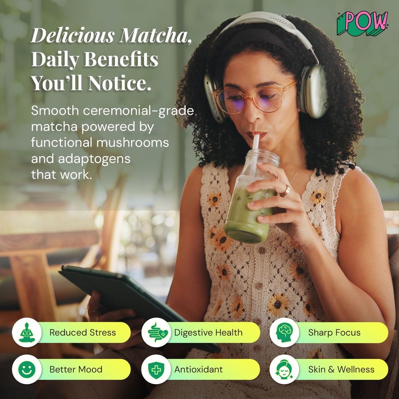 POW Wonder Matcha - Functional Mushroom Matcha Powder - Organic Ceremonial Gr... gallery