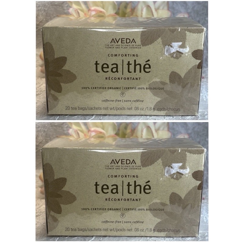 2x Aveda Comforting Herbal Tea Caffeine-Free Organic 20 Sachets Bags SEALED Free