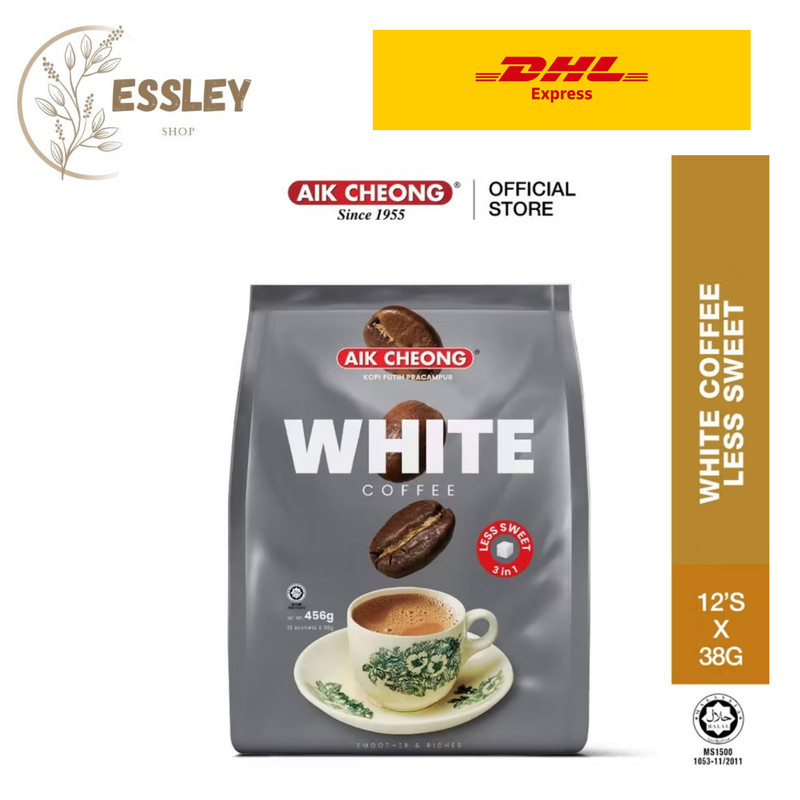 Aik Cheong 3 In 1 White Coffee Less Sweet (38g x 12 Sticks)