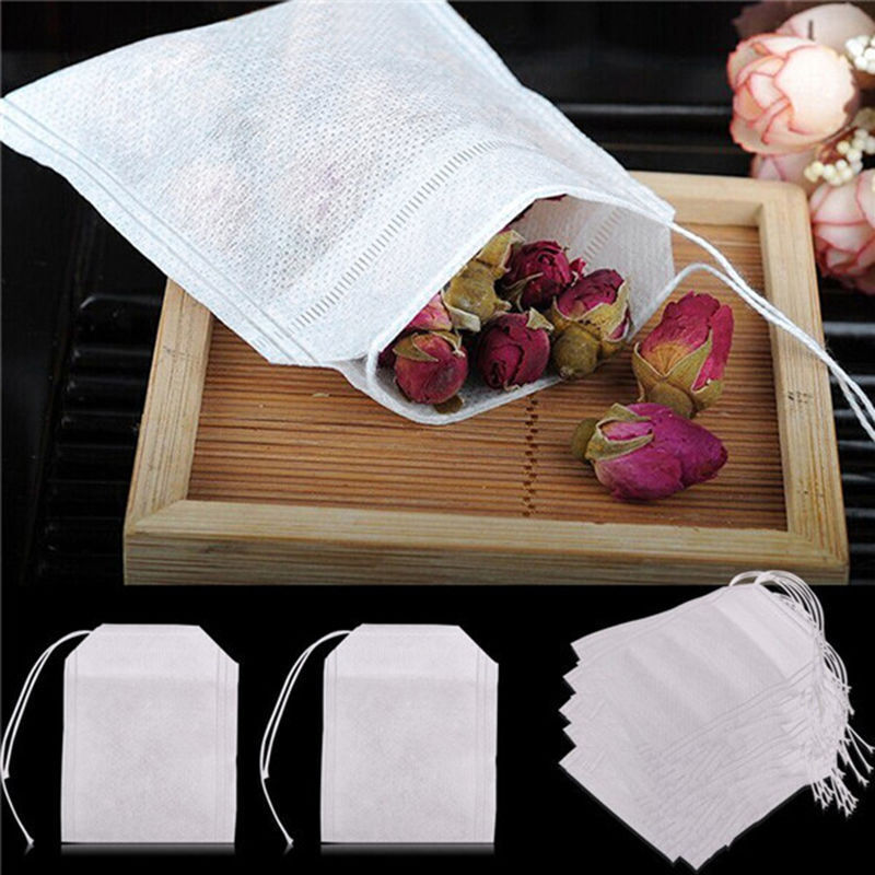 200Pcs Tea Bag Disposable Drawstring Flip Empty Teabags Herb Loose Tea Filter US