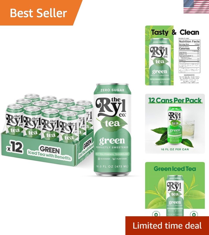 Delicious Zero Calorie Iced Tea with Antioxidants – 12-Pack of 16 oz Cans