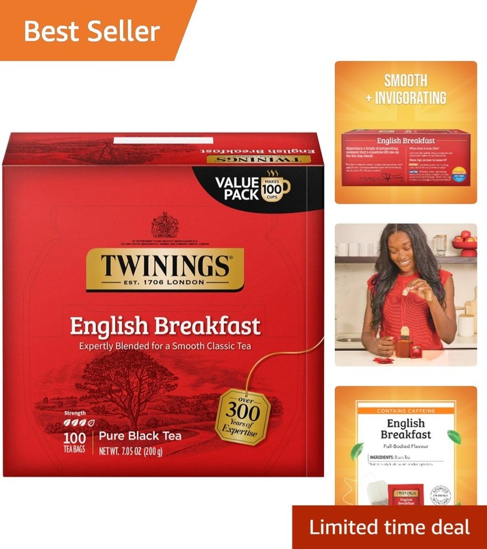 English Breakfast Black Tea – 100 Count, Freshly Sealed for Optimal Flavor