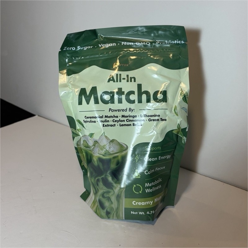 Parrox All-In Matcha Powder Creamy Matcha Vegan Zero Sugar Non-GMO 4.76 oz