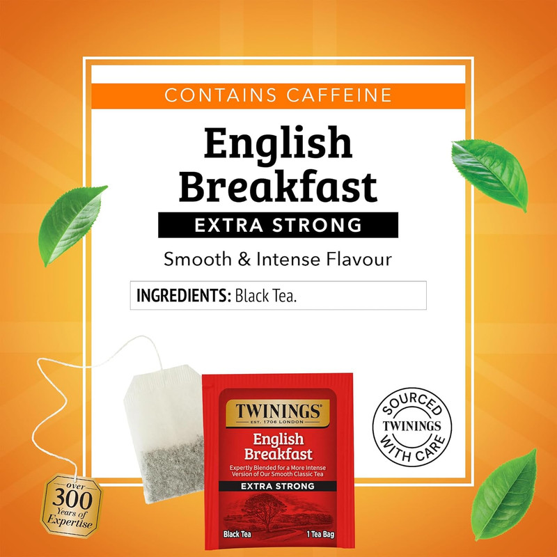 English Breakfast Extra Strong Black Tea Individually Wrapped Bags, 20 Count (Pa gallery