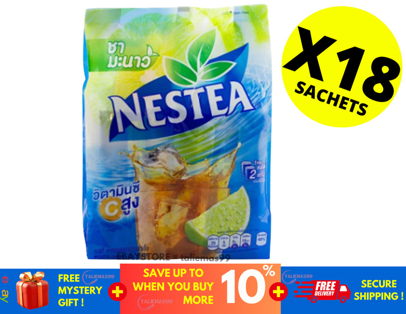 Nestea LEMON TEA Instant Powder Sour & Sweet Taste Drink Iced Fresh (18 Sachets)