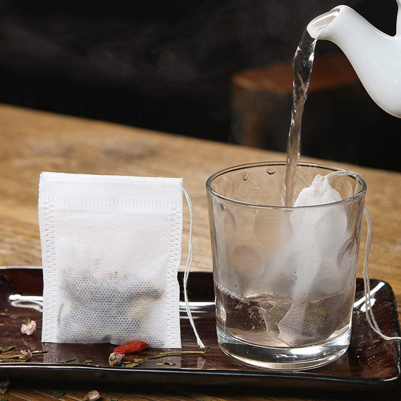 400 Pcs Tea Filter Bags Disposable Empty Tea Bags Drawstring Seal Tea Infusers B gallery